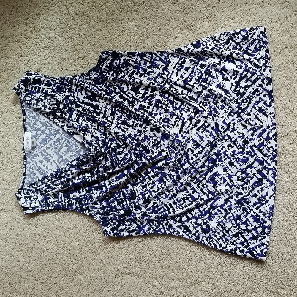 Calvin Klein pleated drape front blouse